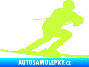 Samolepka Lyžař 017 pravá limetová
