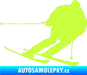 Samolepka Lyžař 019 pravá limetová