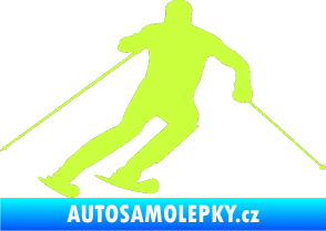 Samolepka Lyžař 021 pravá limetová