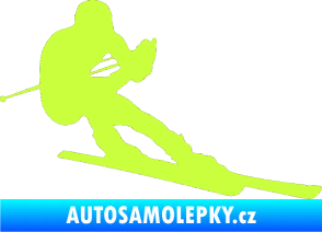Samolepka Lyžař 022 pravá limetová