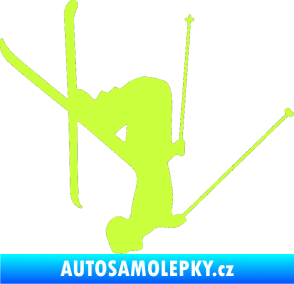 Samolepka Lyžař 023 pravá limetová
