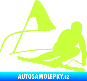 Samolepka Lyžař 025 pravá limetová