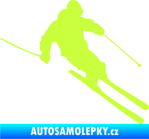 Samolepka Lyžař 027 pravá limetová