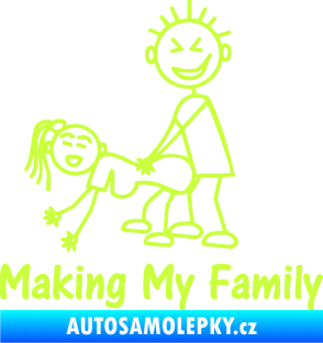 Samolepka Making my family levá limetová