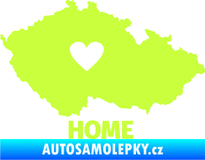 Samolepka Mapa České republiky 004 home limetová