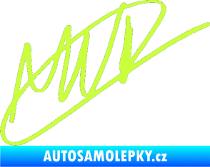 Samolepka Max Verstapen podpis limetová