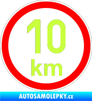 Samolepka Maximální rychlost 10km - nejvyšší konstrukční rychlost limetová