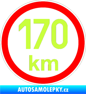 Samolepka Maximální rychlost 170km - nejvyšší konstrukční rychlost limetová