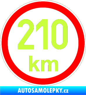 Samolepka Maximální rychlost 210km - nejvyšší konstrukční rychlost limetová