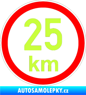 Samolepka Maximální rychlost 25km - nejvyšší konstrukční rychlost limetová
