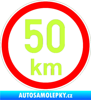Samolepka Maximální rychlost 50km - nejvyšší konstrukční rychlost limetová