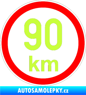 Samolepka Maximální rychlost 90km - nejvyšší konstrukční rychlost limetová