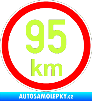 Samolepka Maximální rychlost 95km - nejvyšší konstrukční rychlost limetová