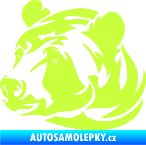 Samolepka Medvěd 007 levá hlava limetová