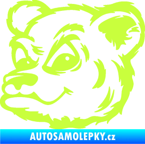 Samolepka Medvěd 011 levá hlava limetová