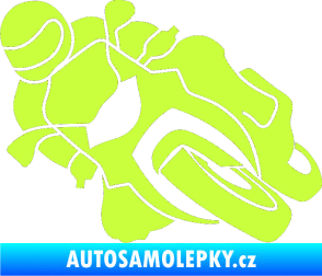 Samolepka Motorka 001 levá silniční motorky limetová