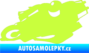 Samolepka Motorka 007 levá silniční motorky limetová