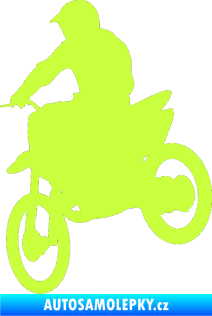 Samolepka Motorka 014 levá motokros limetová