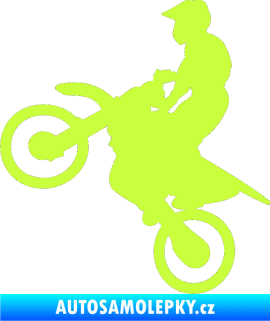 Samolepka Motorka 024 levá motokros limetová