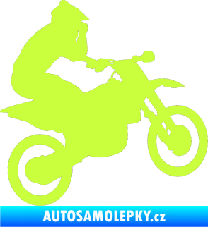 Samolepka Motorka 027 pravá motokros limetová