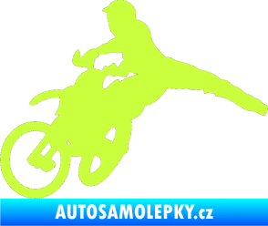 Samolepka Motorka 030 levá motokros limetová
