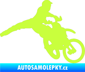 Samolepka Motorka 030 pravá motokros limetová