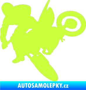 Samolepka Motorka 033 levá motokros limetová