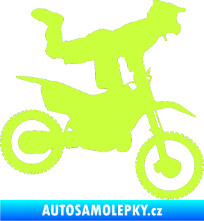 Samolepka Motorka 038 pravá motokros freestyle limetová