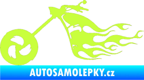 Samolepka Motorka 042 levá plameny limetová