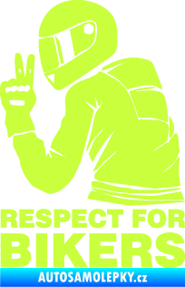 Samolepka Motorkář 004 respect for bikers nápis limetová