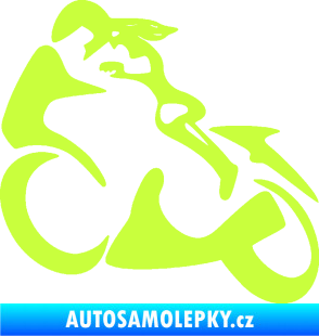 Samolepka Motorkářka 001 levá limetová