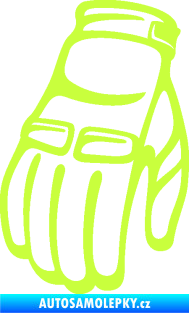 Samolepka Motorkářské rukavice 001 levá limetová