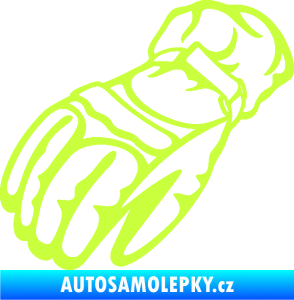 Samolepka Motorkářské rukavice 003 levá limetová