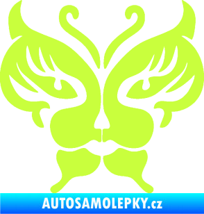 Samolepka Motýl 016 kočičí obličej limetová