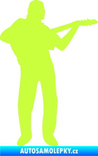 Samolepka Music 002 pravá hráč na kytaru limetová