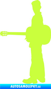 Samolepka Music 003 levá hráč na kytaru limetová