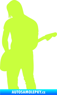 Samolepka Music 005 levá hráč na kytaru limetová