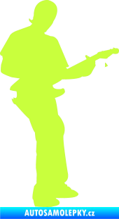 Samolepka Music 006 pravá hráč na kytaru limetová