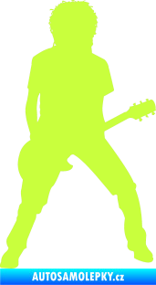 Samolepka Music 010 pravá rocker s kytarou limetová