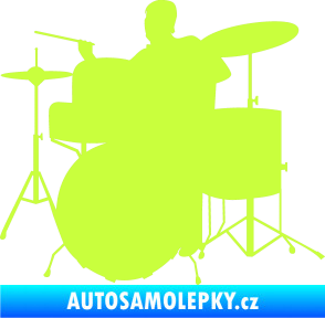 Samolepka Music 011 levá hráč na bicí limetová