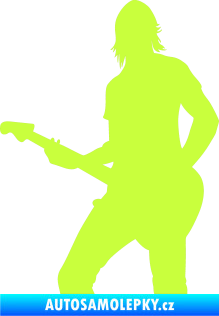 Samolepka Music 019 levá hráč na kytaru limetová