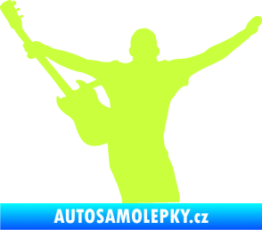 Samolepka Music 024 levá kytarista rocker limetová