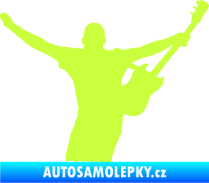 Samolepka Music 024 pravá kytarista rocker limetová