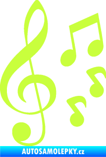Samolepka Music noty a houslový klíč 002 limetová
