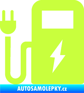 Samolepka Nabíjecí stanice 001 levá elektromobil charge limetová
