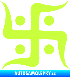 Samolepka Náboženský symbol Džinismus Svastika  limetová