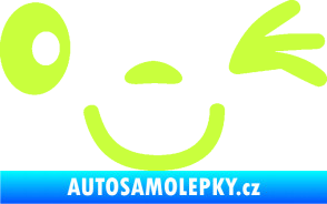 Samolepka Obličej 008 pravá mrkající limetová