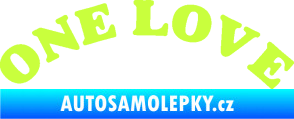 Samolepka One Love nápis do oblouku limetová