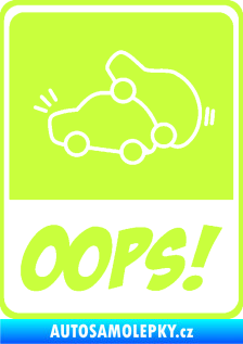 Samolepka Oops love cars 001 limetová