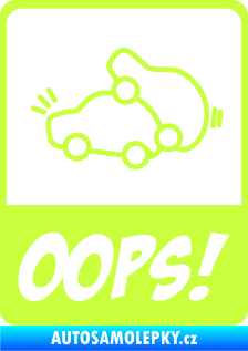Samolepka Oops love cars 002 limetová